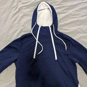 Blue Men's XL Double Zipper Hooded Sportwear Pullover Lightweight Hoodie